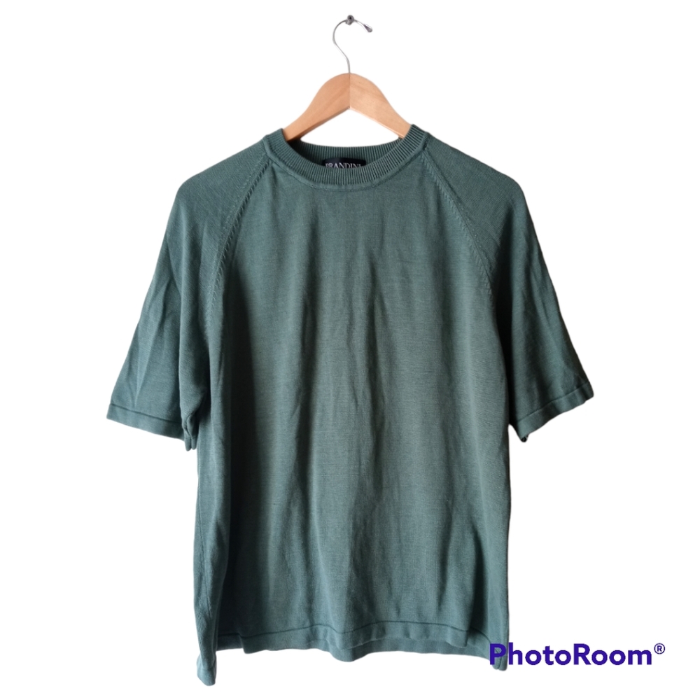 Brandini Women's 70% Silk Sage Green Blouse. Size L